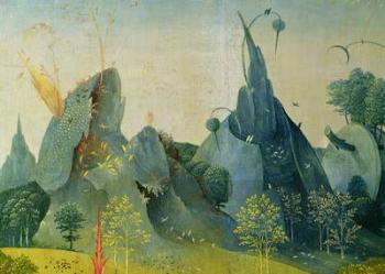 The Garden of Eden, detail from the right panel of The Garden of Earthly Delights, c.1500 (oil on panel) (see 37912 and 146963) | Obraz na stenu