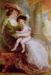 Helene Fourment (1614-73) and her son Frans (oil on panel) | Obraz na stenu