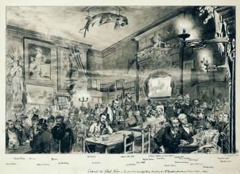 The Cabaret du Chat Noir, 1886 (pen & ink and wash on paper) | Obraz na stenu
