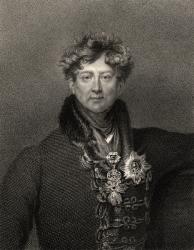 King George IV, engraved by Edward Scriven (1775-1841), from the plate by William Finden (1787-1852), from 'National Portrait Gallery, volume II', published c.1835 (litho) | Obraz na stenu