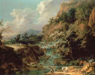 Landscape with waterfall | Obraz na stenu