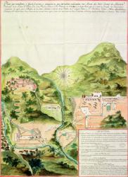 Plan of the Mines of Oaxaca, Mexico, 1785-87 (pen & ink and w/c on paper) | Obraz na stenu