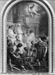 The Mass of St. Basil, before 1747 (oil on canvas) (b/w photo) | Obraz na stenu