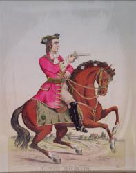 Captain MacHeath, the highwayman hero of 'The Beggar's Opera' by John Gay (1685-1732), pub. by Redington (engraving and collage) | Obraz na stenu