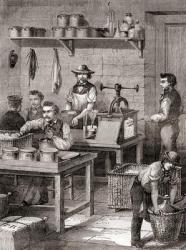 The manufacture of gun cotton in the 19th century, from Les Merveilles de la Science, published c.1870 (engraving) | Obraz na stenu