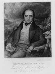 Portrait of Captain John Franklin (1786-1847) engraved by Frederick Christian Lewis (1779-56) 1824 (engraving) (b/w photo) | Obraz na stenu