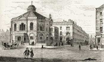 The Surrey Chapel, Blackfriars Road, Southwark, from 'London Pictures: Drawn with Pen and Pencil', by Rev. Richard Lovett, published 1890 (litho) | Obraz na stenu