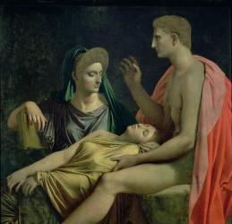 Virgil 70-19 BC) Reading the 'Aeneid' to Livia, Octavia and Augustus, 1819 (oil on canvas) | Obraz na stenu
