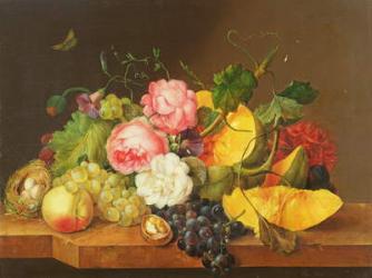 Still life with Flowers and Fruit, 1821 (oil on panel) | Obraz na stenu