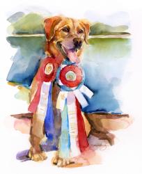 Phog with awards; 2016; (watercolor) | Obraz na stenu