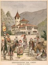 The Bosnian Pavilion at the Universal Exhibition of 1900, Paris, illustration from 'Le Petit Journal', 27th May 1900 (colour litho) | Obraz na stenu
