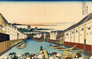 Nihonbashi bridge in Edo, c.1830 (woodblock print) | Obraz na stenu