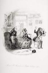 Mr. and Mrs. Mantalini in Ralph Nickleby's office Abetween Sir Mulberry and his pupil, illustration from `Nicholas Nickleby' by Charles Dickens (1812-70) published 1839 (litho) | Obraz na stenu