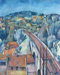 The Railway Bridge at Meulen (oil on canvas) | Obraz na stenu