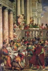 The Marriage Feast at Cana, detail of the left hand side, c.1562 (oil on canvas) | Obraz na stenu