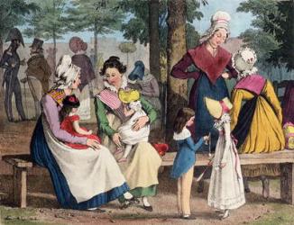 The Nannies, 1820 (colour litho) | Obraz na stenu