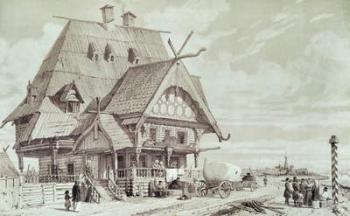 Hotels and Guest Houses, illustration from 'Voyage pittoresque en Russie', 1839 (engraving) | Obraz na stenu