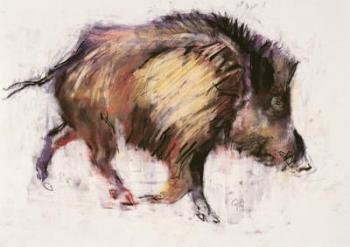 Wild Boar Trotting, 1999 (graphite, conte and charcoal on paper) | Obraz na stenu