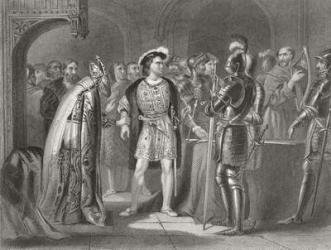 Lord Thomas Fitzgerald renouncing his allegiance to Henry VIII in 1534, from 'The History of Ireland' by Thomas Wright, published c.1854 (engraving) | Obraz na stenu