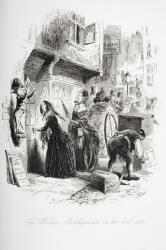 The Wooden Midshipman on the lookout, illustration from 'Dombey and Son' by Charles Dickens (1812-70) first published 1848 (litho) | Obraz na stenu