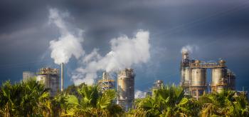 Petrochemical plant near Guadarranque, Cadiz Province, Spain (photo) | Obraz na stenu