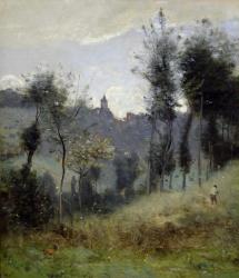 Canteleu near Rouen (oil on canvas) | Obraz na stenu