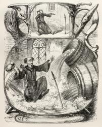 Illustration after George Cruikshank for the poem 'A Lay of St. Dunstan', from 'The Ingoldsby Legends or Mirth and Marvels', by Thomas Ingoldsby, published in 1865 (litho) | Obraz na stenu