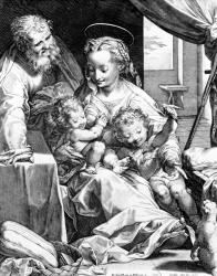 The Holy Family, engraved by Cornelis Cort, 1577 (engraving) | Obraz na stenu