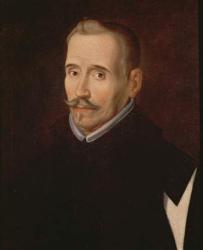 Portrait of Lope Felix de Vega Carpio (1562-1635) (oil on canvas) (detail of 102965) | Obraz na stenu