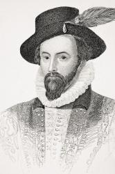 Sir Walter Raleigh, illustration from 'Old England's Worthies' by Lord Brougham, published c.1880 (engraving) | Obraz na stenu