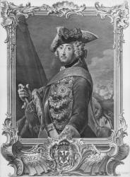 Portrait of Frederick II, The Great (1712-86), engraved by Kilian, Phillip Andreas (1714-59) (engraving) (b/w photo) | Obraz na stenu