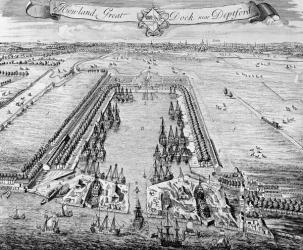 Howland Great Dock, near Deptford, c.1715-20 (engraving) | Obraz na stenu