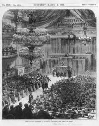 The National Assembly at Bordeaux discussing the terms of peace, the 4th of March 1871 (b/w engraving) | Obraz na stenu