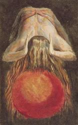 And left a round globe of blood, Trembling upon the Void..., plate 11 from 'The First Book of Urizen', 1794 (colour-printed relief etching with ink and w/c) | Obraz na stenu