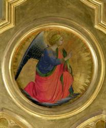 The Angel of the Annunciation from the altarpiece from the Chapel of San Niccolo dei Guidalotti in the Church of San Domenico in Perugia (tempera and gold leaf on panel) | Obraz na stenu
