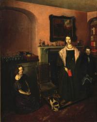 Fireside in the Family Home with three members of the Family, 1830-35 (oil on canvas) | Obraz na stenu
