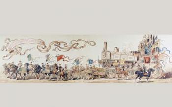 Picture Celebrating 50 Years of the Belgian Railway System from 1835 to 1885, 1886 (colour litho) | Obraz na stenu