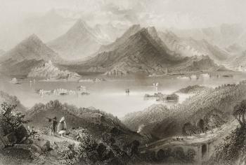 Glengarriff, County Cork, Ireland, from 'Scenery and Antiquities of Ireland' by George Virtue, 1860s (engraving) | Obraz na stenu