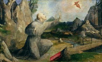 St. Francis of Assisi Receiving the Stigmata, 1537 (oil on panel) | Obraz na stenu