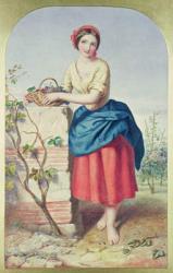 Girl with Basket of Grapes, 1860 (w/c) | Obraz na stenu