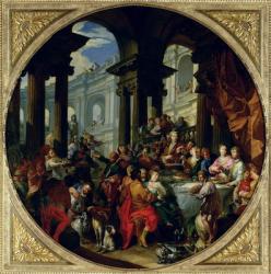 Feast under an Ionic Portico, c.1720-25 (oil on canvas) | Obraz na stenu