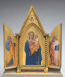 Madonna and Child with Saint Peter and Saint John the Evangelist, c.1360 (tempera on panel) | Obraz na stenu