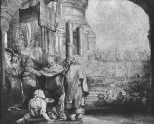 St. Peter and St. John at the Entrance to the Temple, 1649 (etching) (b/w photo) | Obraz na stenu