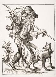 The Poulterer, after a 16th century illustration drawn and engraved by Jost Amman (1539-91) from 'Le Moyen Age et La Renaissance' by Paul Lacroix (1806-84) published 1847 (litho) | Obraz na stenu