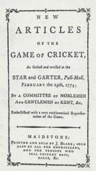 Titlepage of 'New Articles of the Game of Cricket', 1774 | Obraz na stenu