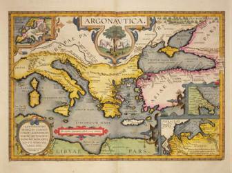 Map of the Voyage of the Argonauts, from the 'Theatrum Orbis Terrarum', 1603 (coloured engraving) | Obraz na stenu