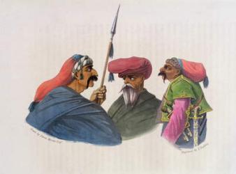 Courdish Chiefs from 'A Second Journey through Persia, 1810-16', engraved by Theodore H.A. Fielding (1781-1851) 1818 (coloured engraving) | Obraz na stenu