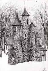 Gatehouse of The Castle in the forest of Findhorn, 2006, (ink on paper) | Obraz na stenu