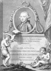 Sheet Music Cover with a portrait of Felice Giardini, engraved by Francesco Bartolozzi (engraving) | Obraz na stenu