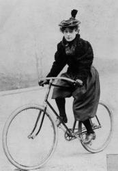 Woman on a bicycle, 1894 (b/w photo) | Obraz na stenu